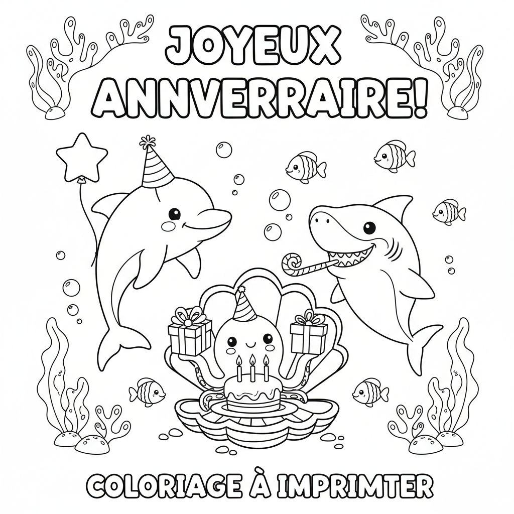 Coloriage À Imprimer Anniversaire à Colorier pour Enfants