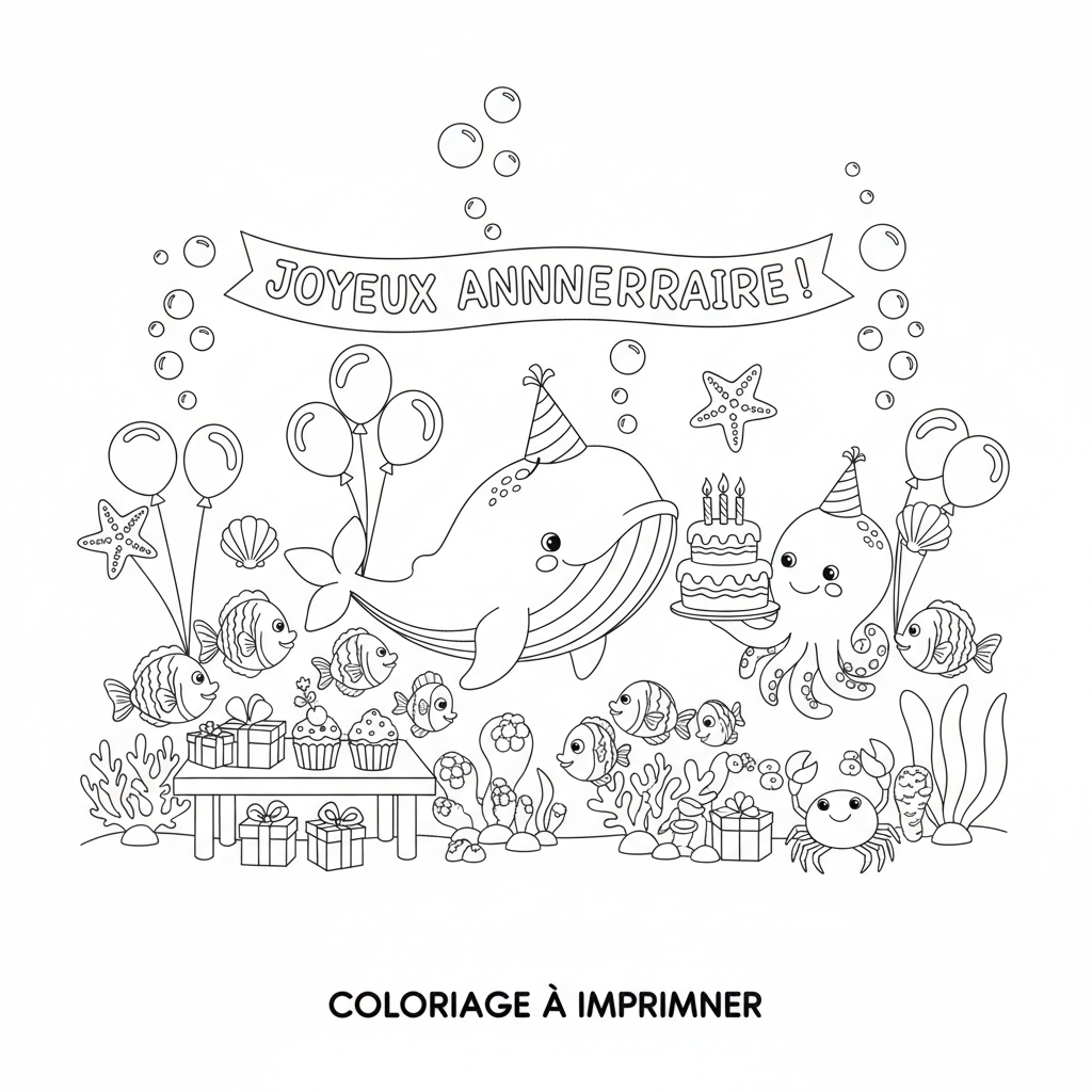 Coloriage coloriage à imprimer anniversaire 2