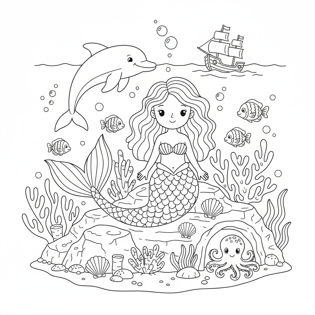 Coloriage coloriage à imprimer ariel 2