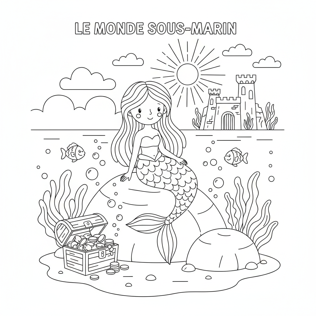 Coloriage coloriage à imprimer ariel 3