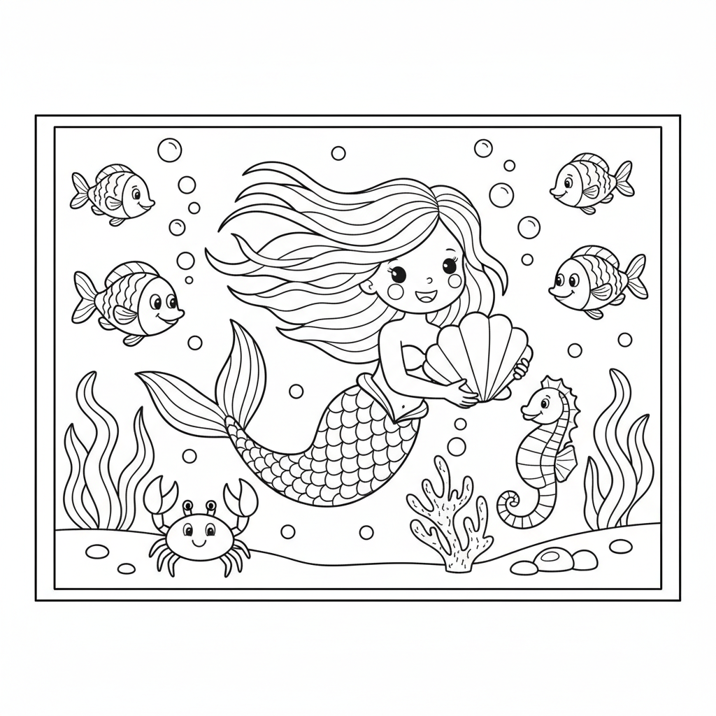 Coloriage coloriage à imprimer ariel 5