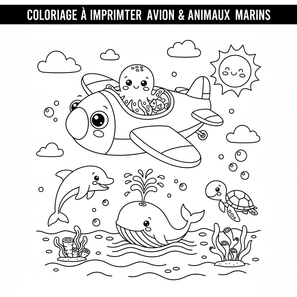 Coloriage coloriage à imprimer avion 3