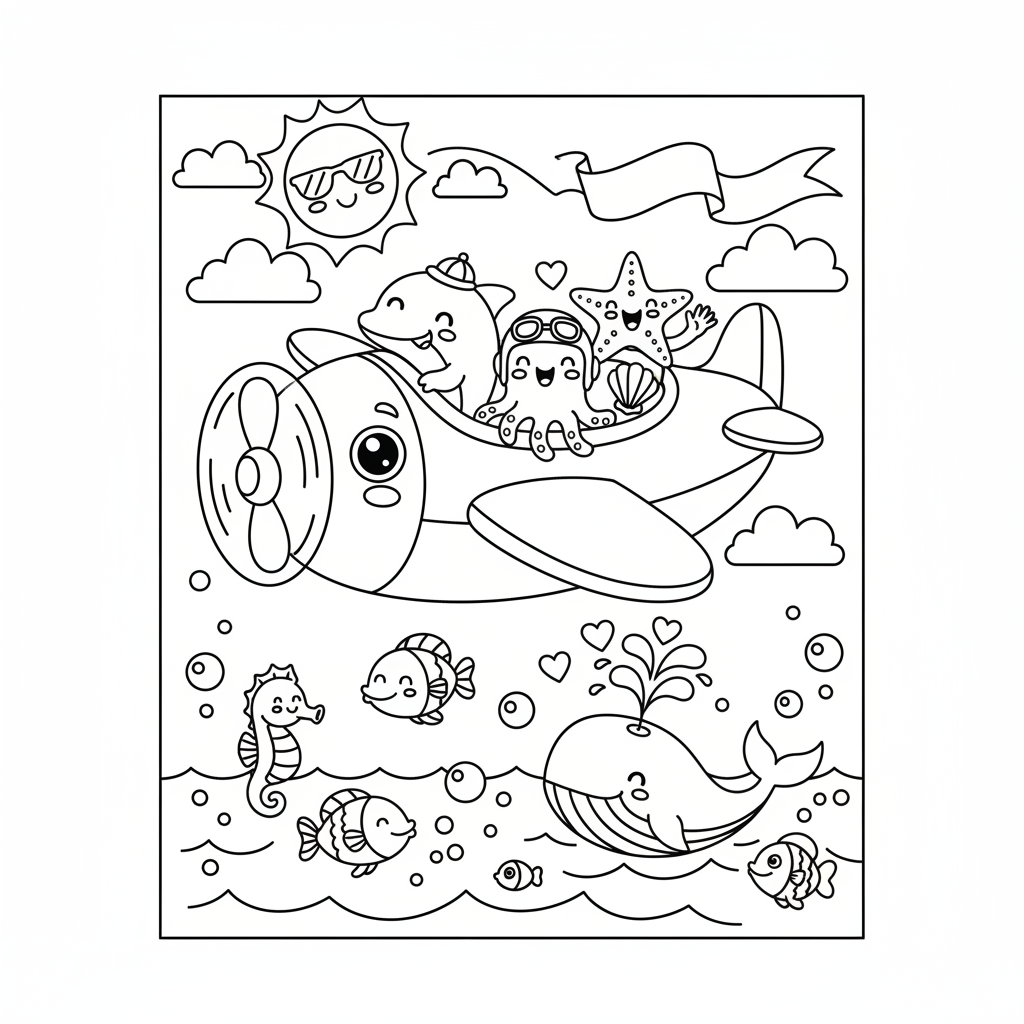 Coloriage coloriage à imprimer avion 4