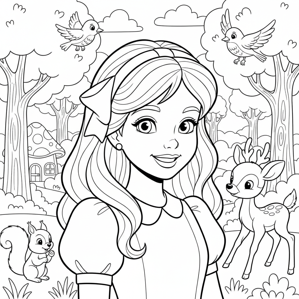 Coloriage coloriage à imprimer blanche neige 4