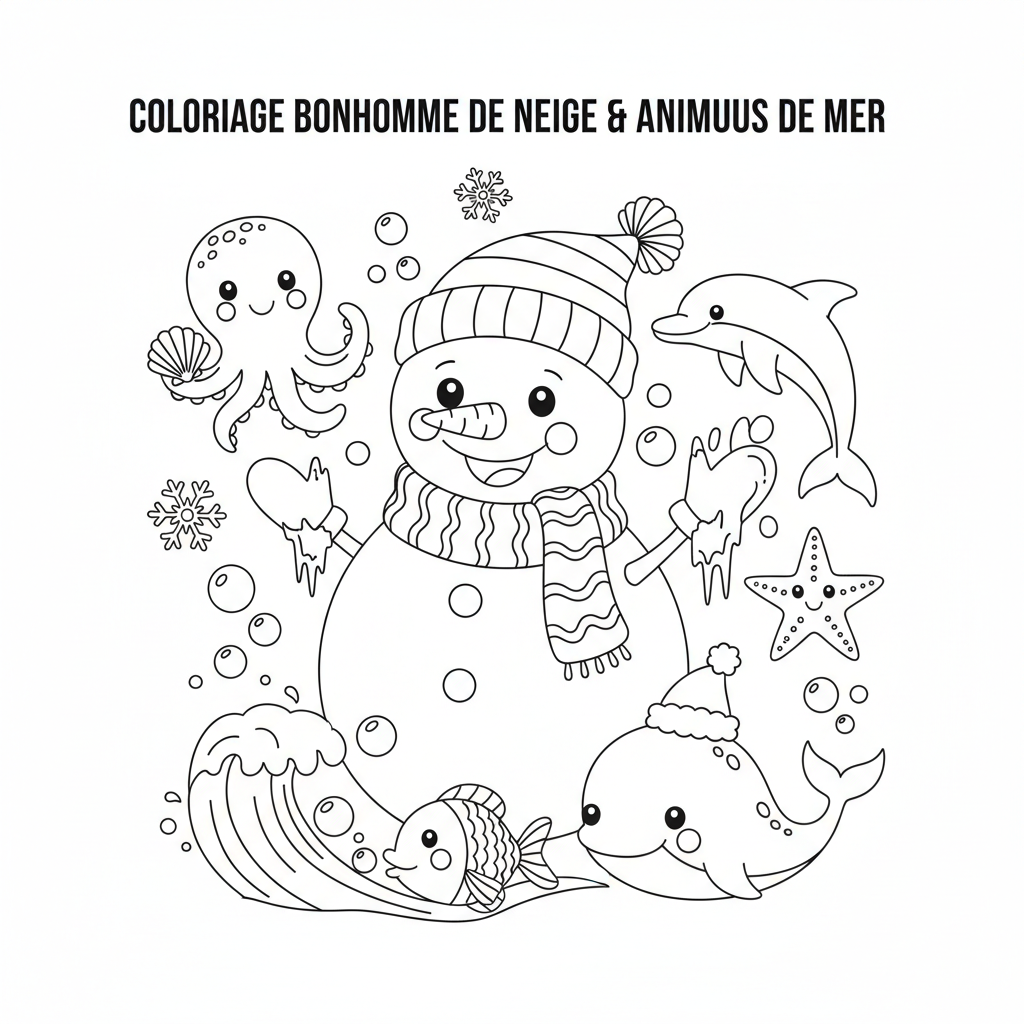 Coloriage coloriage à imprimer bonhomme de neige 2