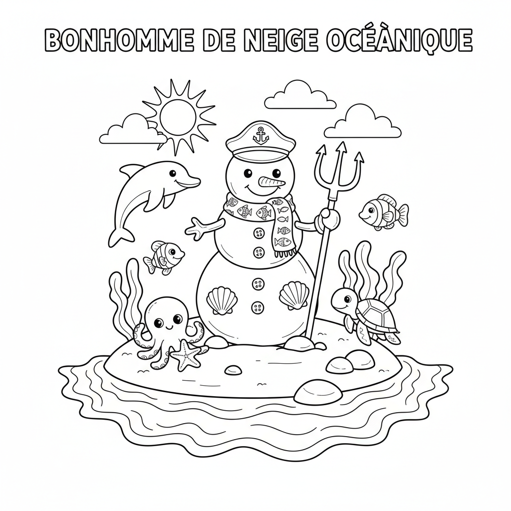 Coloriage coloriage à imprimer bonhomme de neige 3
