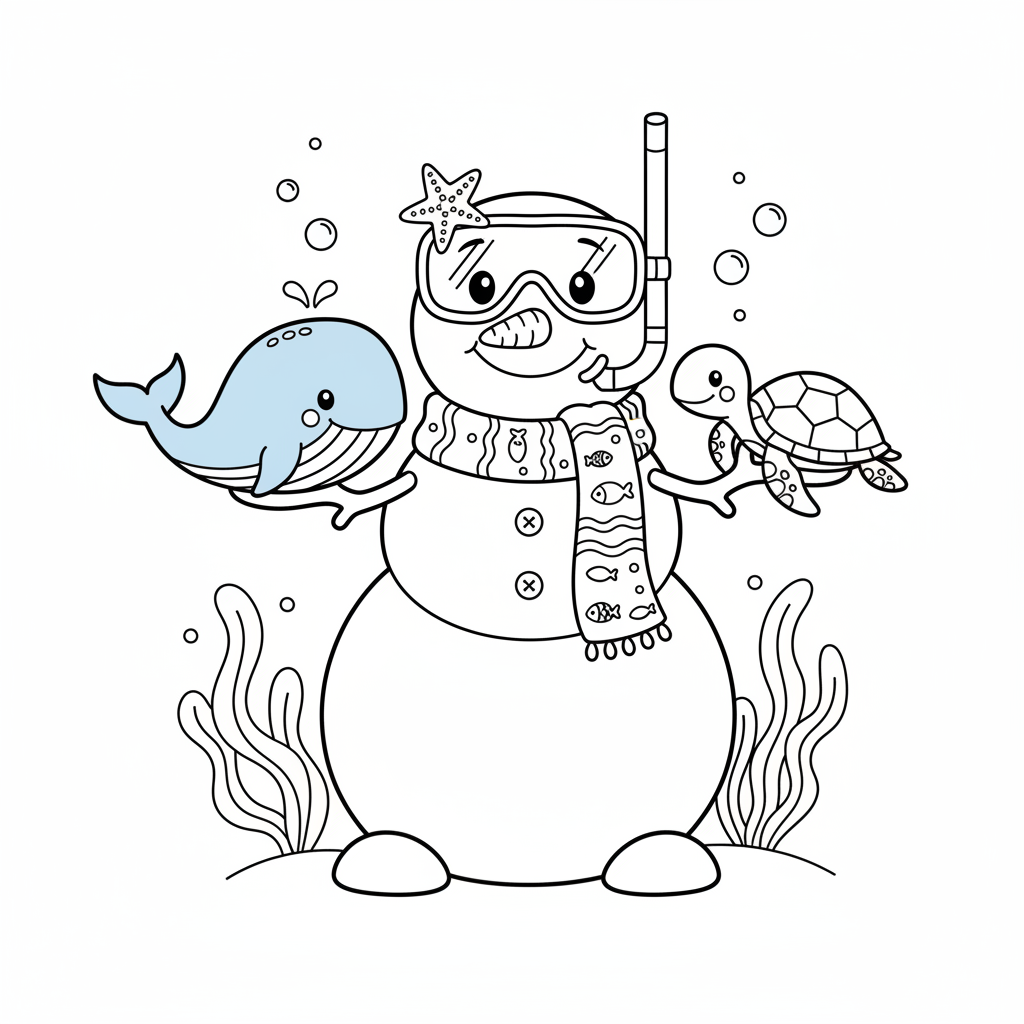 Coloriage coloriage à imprimer bonhomme de neige 4