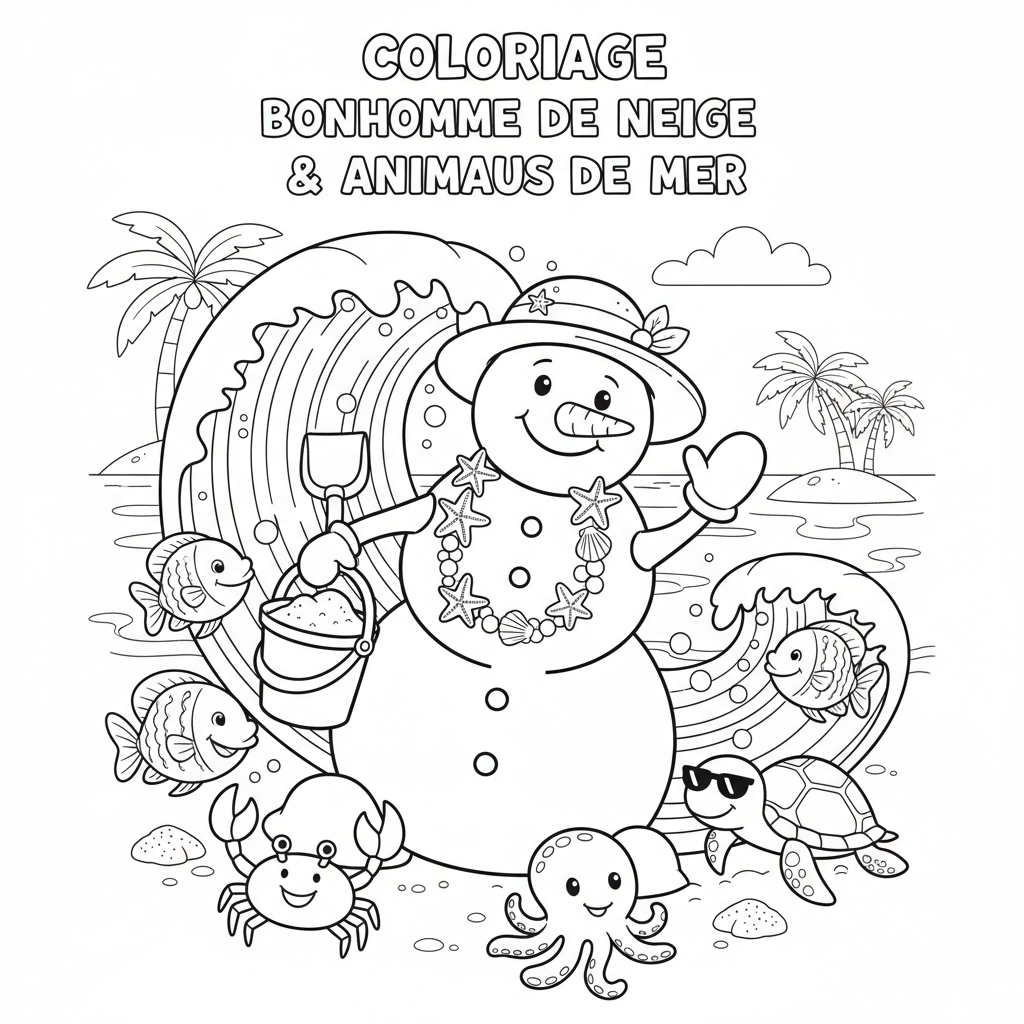 Coloriage coloriage à imprimer bonhomme de neige 5