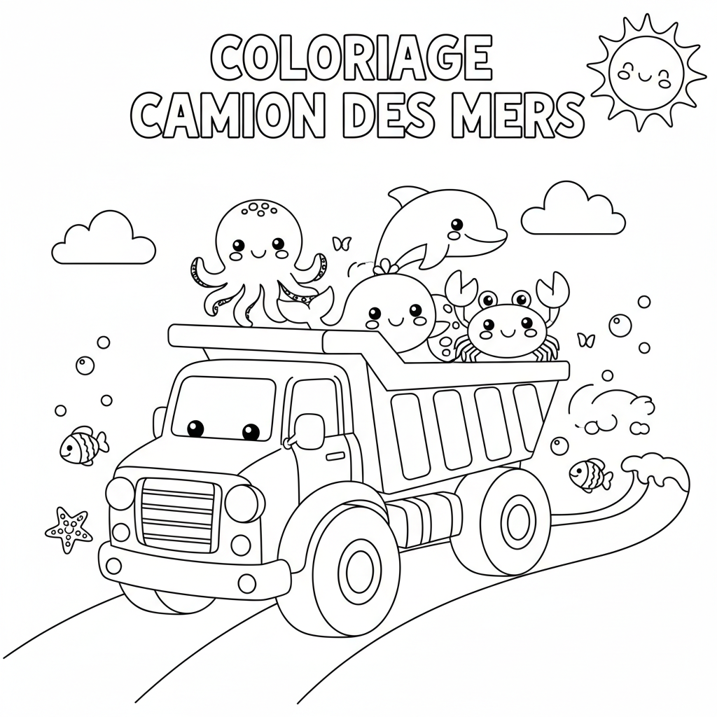 Coloriage Camion à Imprimer Gratuitement pour Enfants