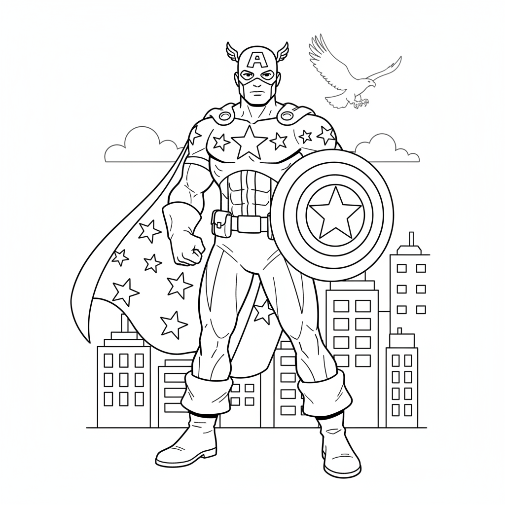 Coloriage coloriage à imprimer capitaine america 2