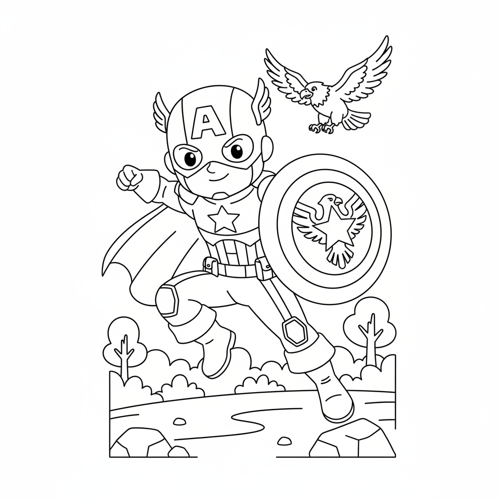 Coloriage coloriage à imprimer capitaine america 3