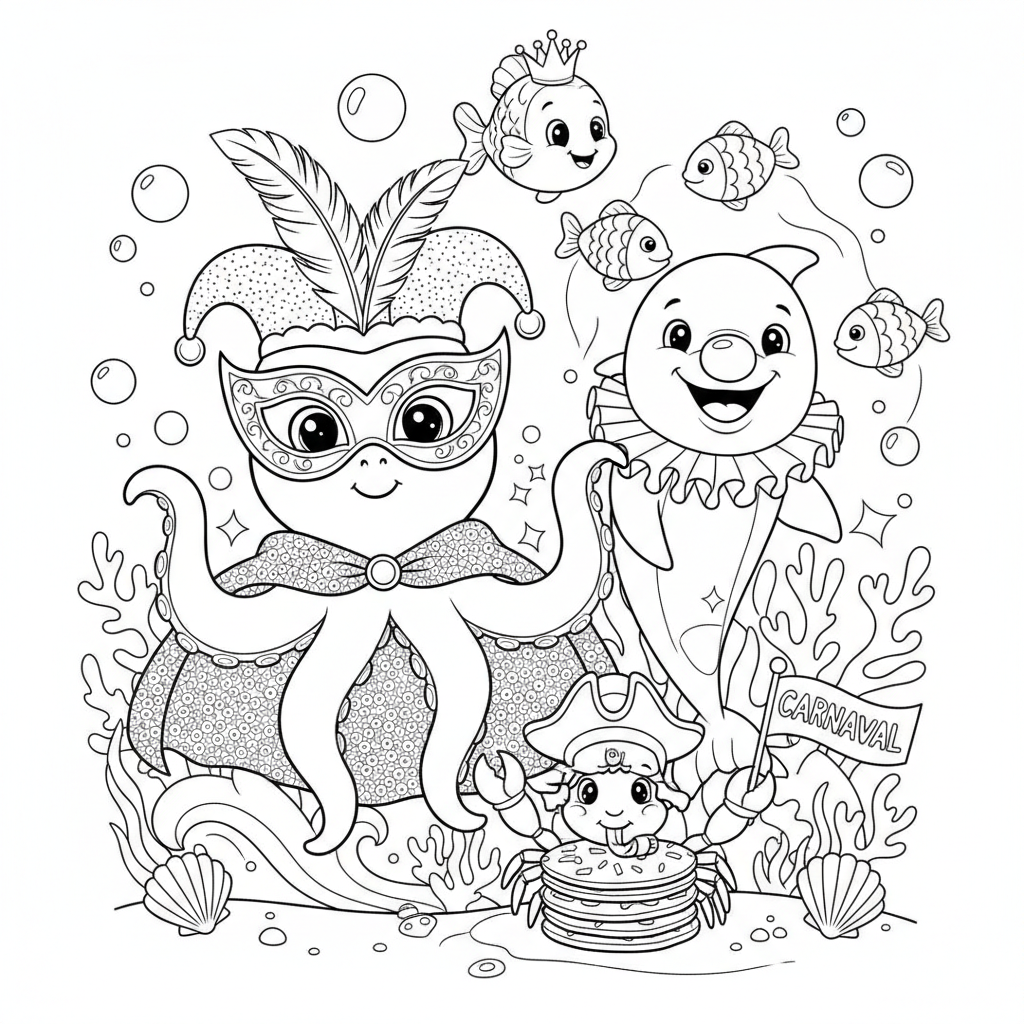 Coloriage coloriage à imprimer carnaval 4