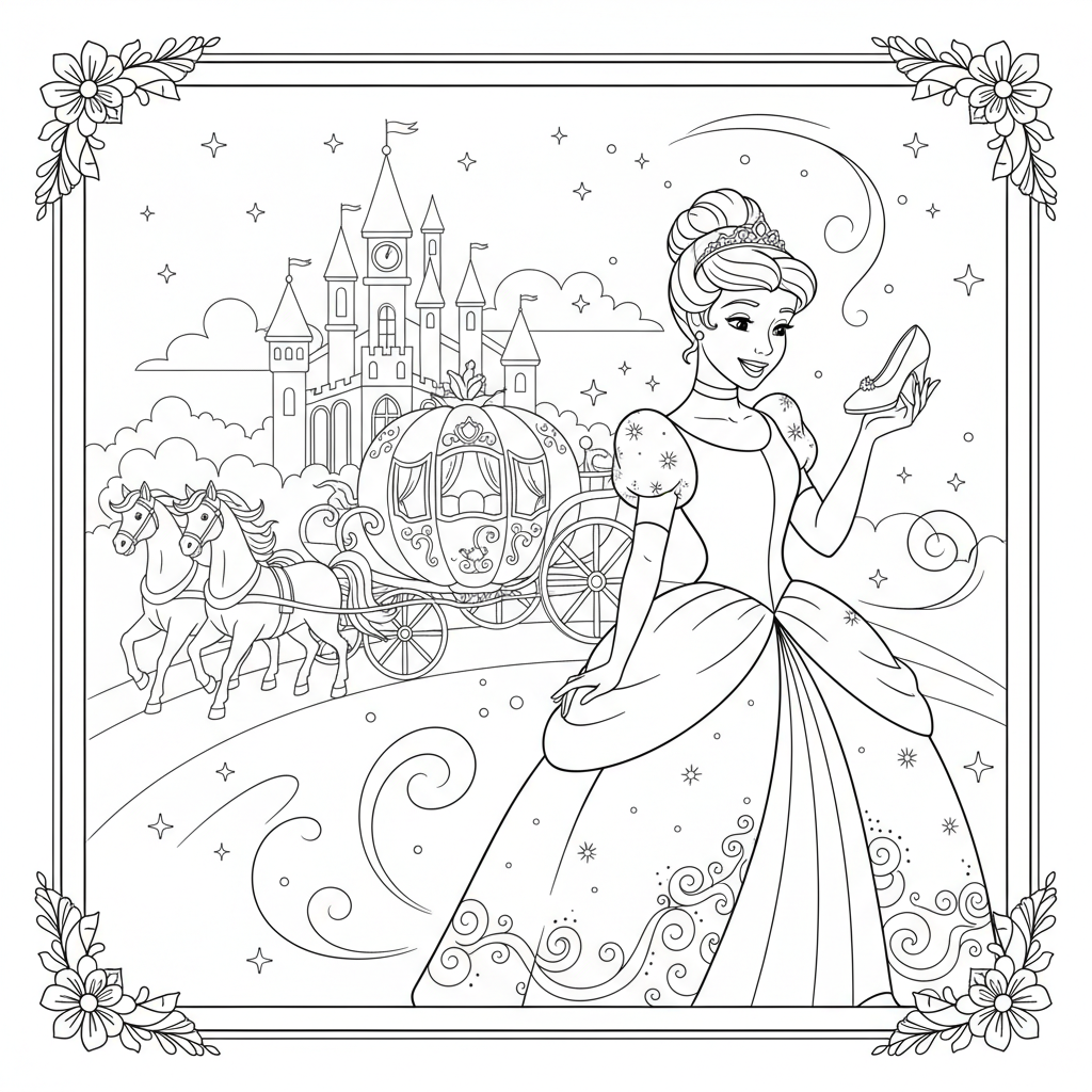Coloriage coloriage à imprimer cendrillon 2