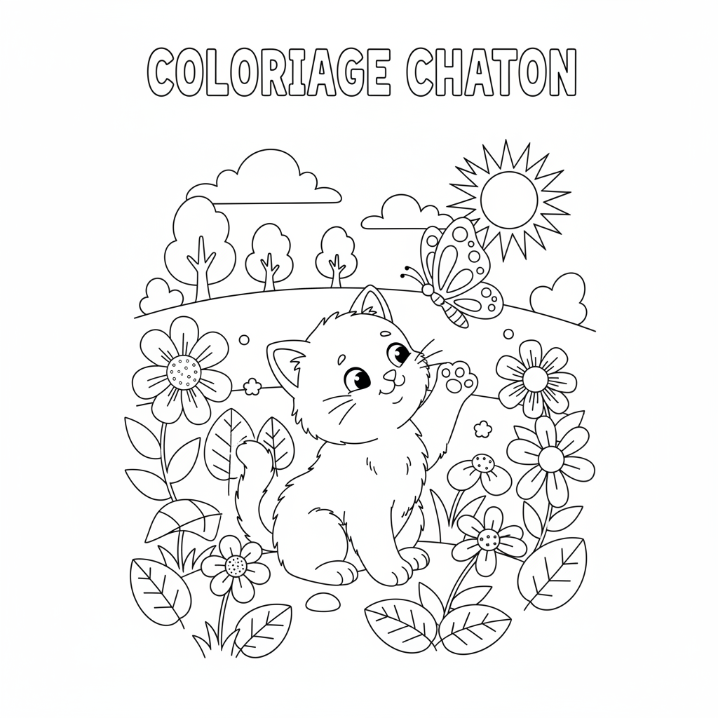 Coloriage coloriage a imprimer chaton 3