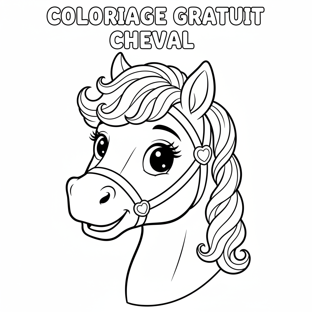 Coloriage coloriage à imprimer cheval gratuit 4