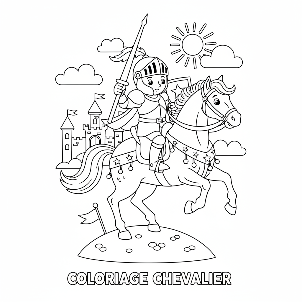 Coloriage coloriage à imprimer chevalier 5