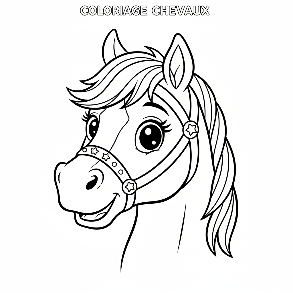Coloriage coloriage à imprimer chevaux 4