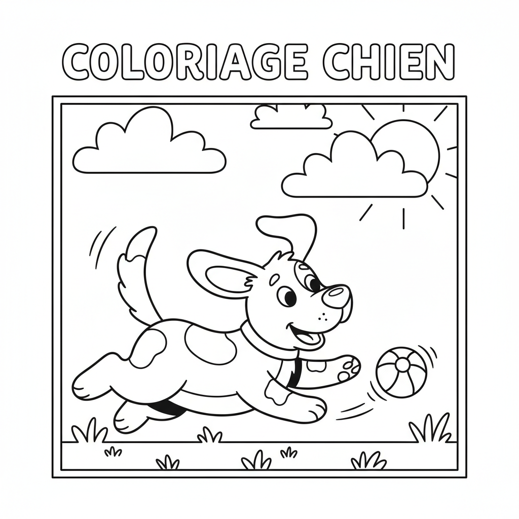 Coloriage coloriage à imprimer chien 5