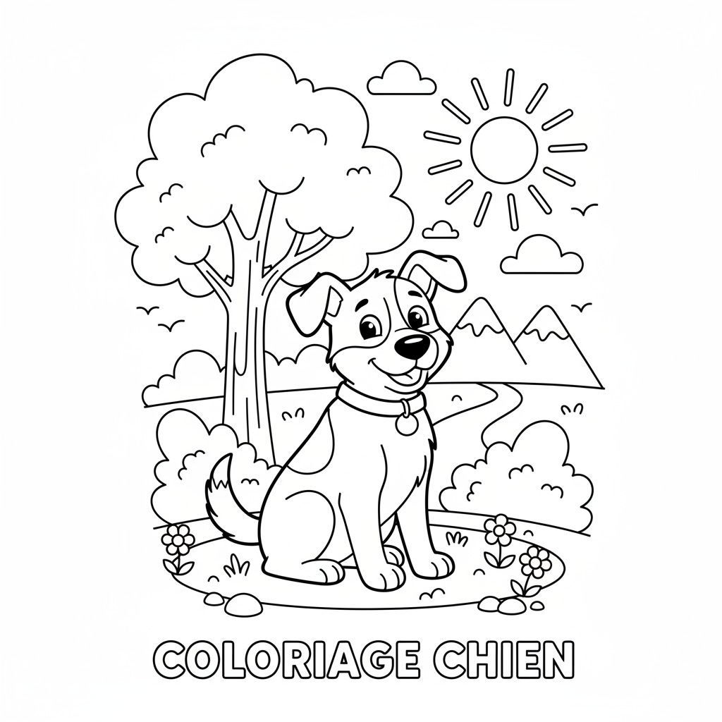 Coloriage coloriage a imprimer chien 3