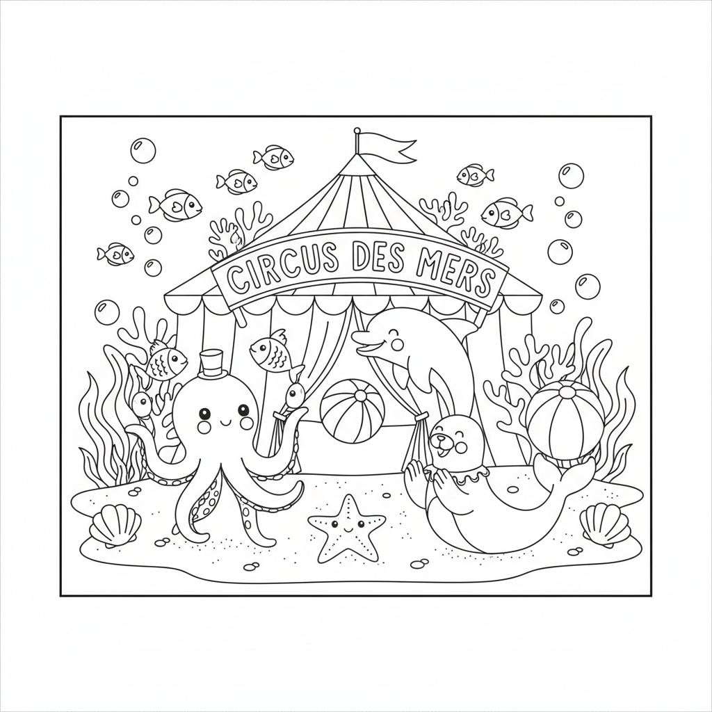 Coloriage À Imprimer Cirque Gratuit pour Enfants