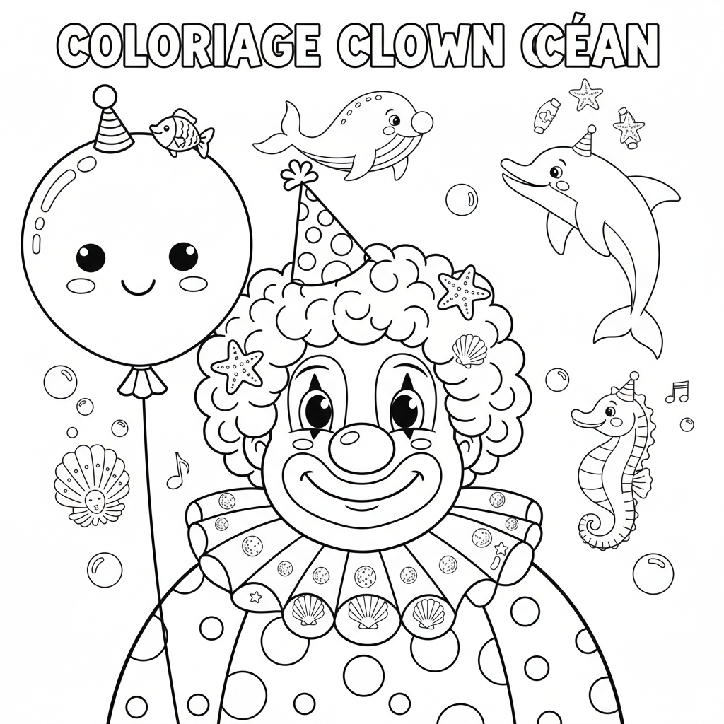 Coloriage coloriage à imprimer clown 4