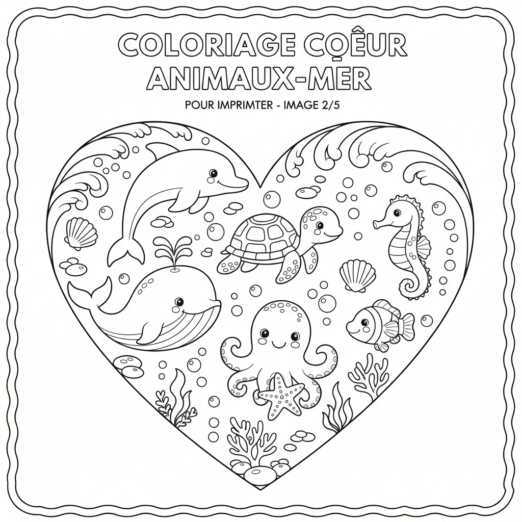 Coloriage coloriage à imprimer coeur 2