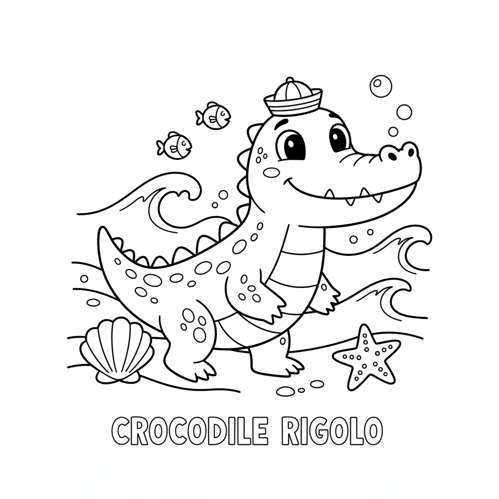 Coloriage Coloriage À Imprimer Crocodile Gratuit à Imprimer