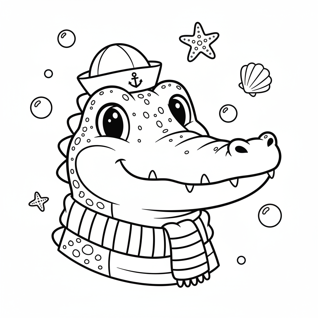 Coloriage coloriage à imprimer crocodile 4