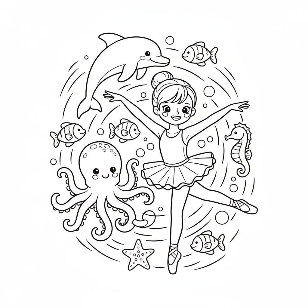 Coloriage coloriage à imprimer danseuse 5