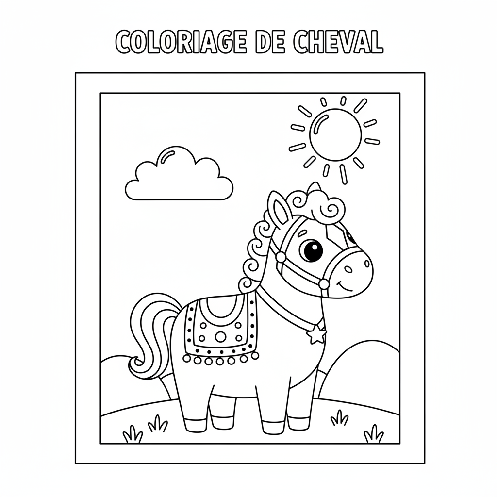 Coloriage Coloriage À Imprimer De Chevaux Gratuit à Imprimer