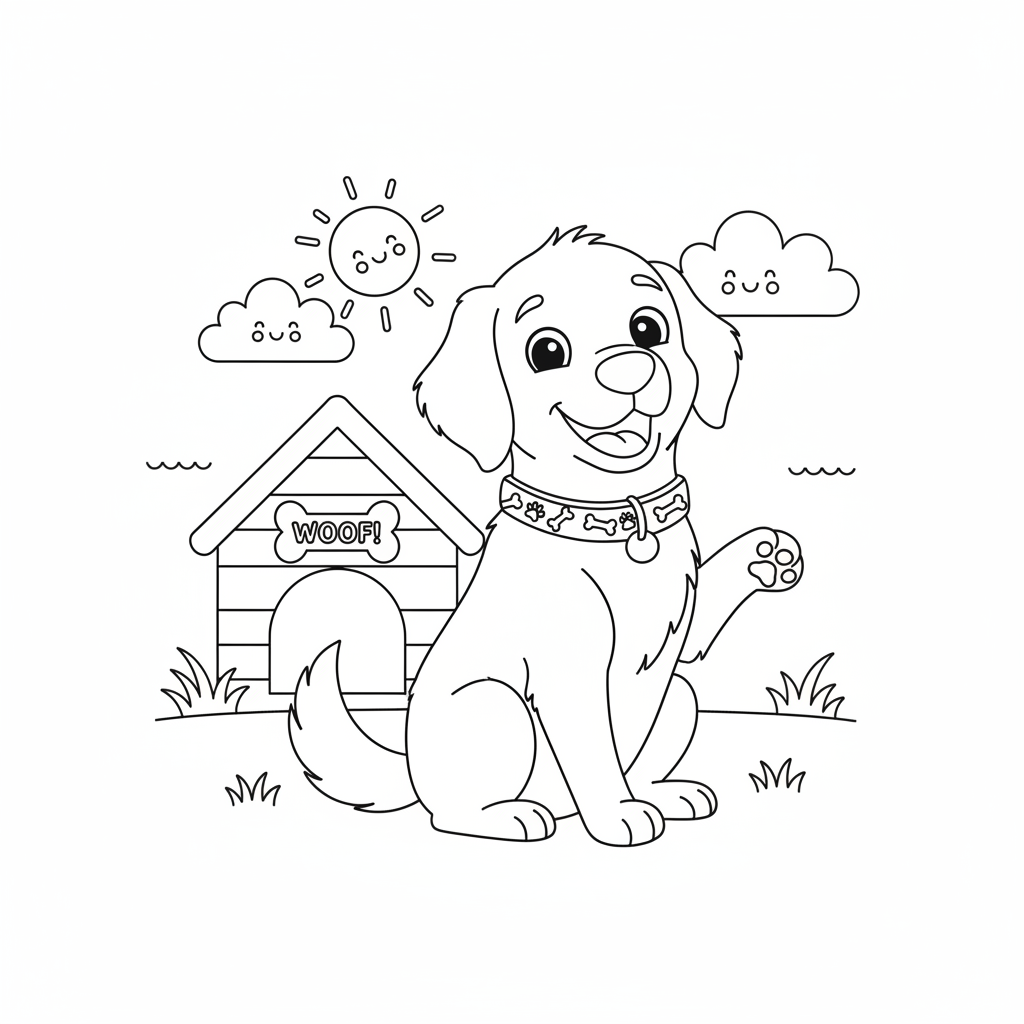 Coloriage coloriage à imprimer de chien 2