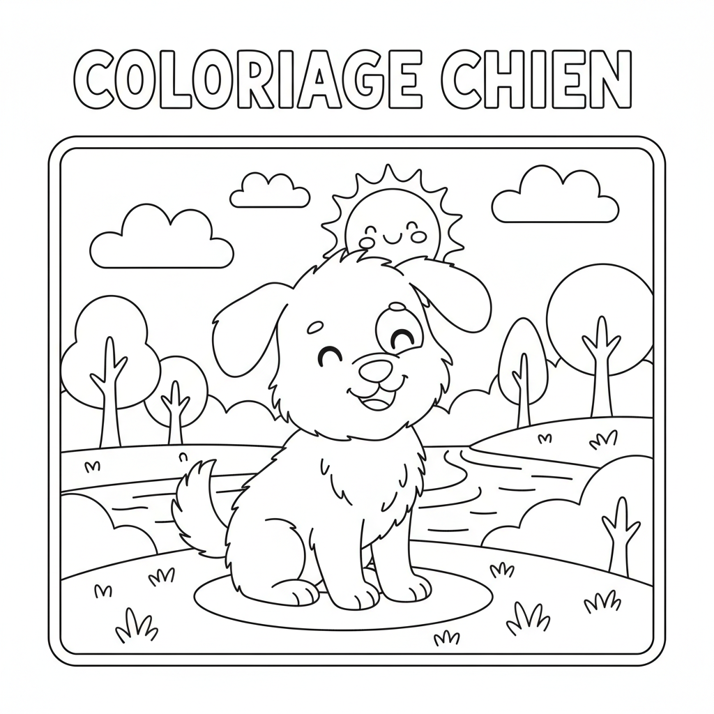 Coloriage coloriage à imprimer de chien 3