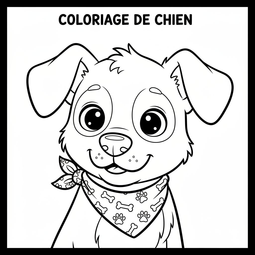 Coloriage coloriage à imprimer de chien 4