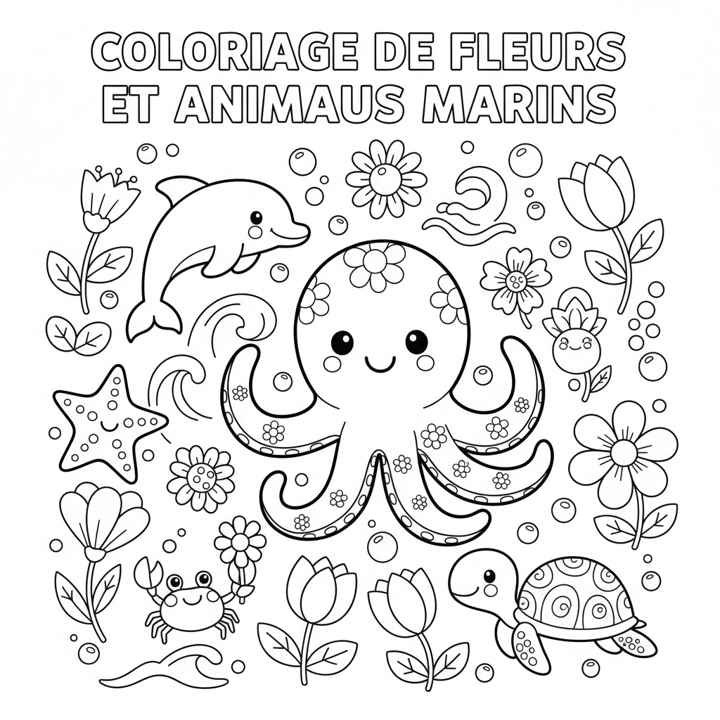 Coloriage coloriage à imprimer de fleurs