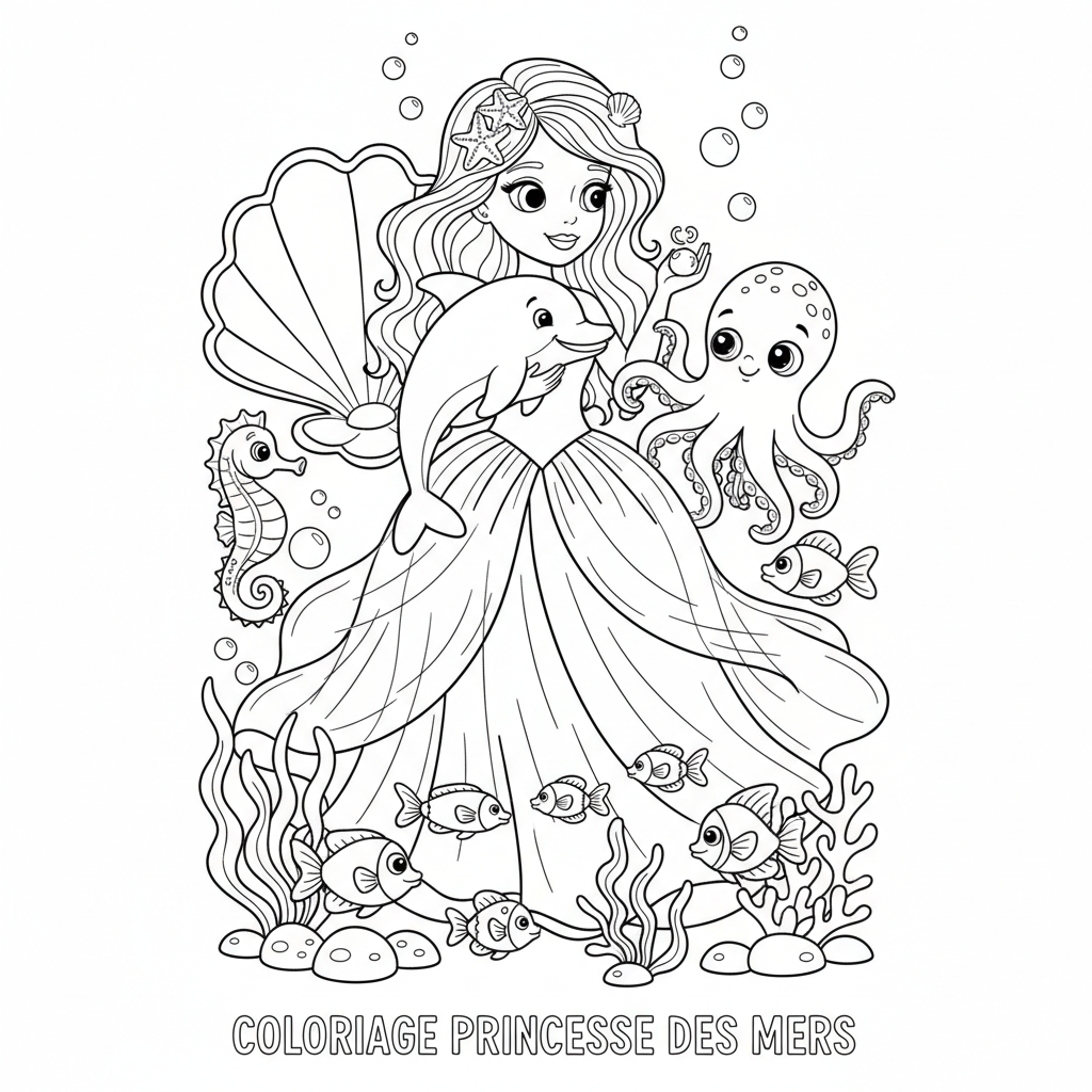 Coloriage coloriage à imprimer de princesse 2