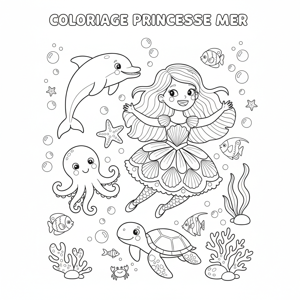 Coloriage coloriage à imprimer de princesse 5