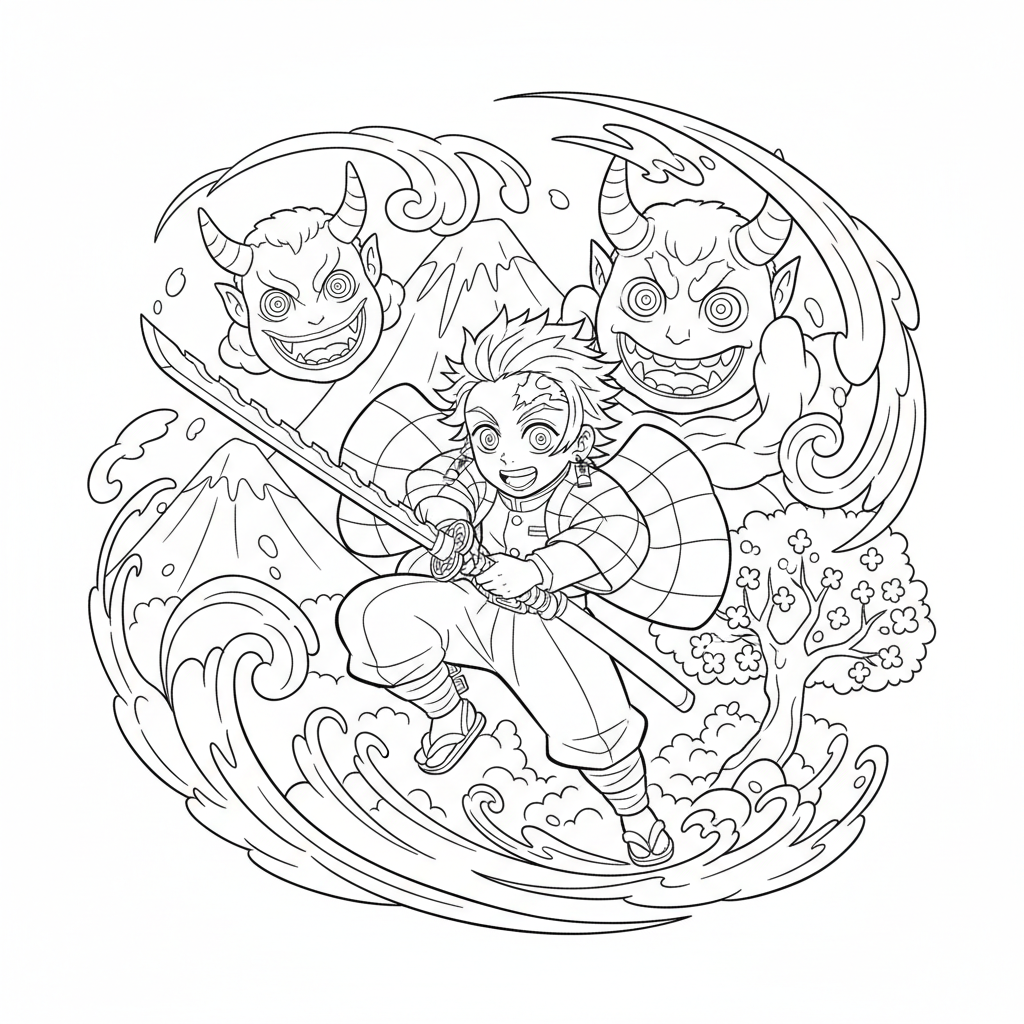 Coloriage coloriage à imprimer demon slayer 5