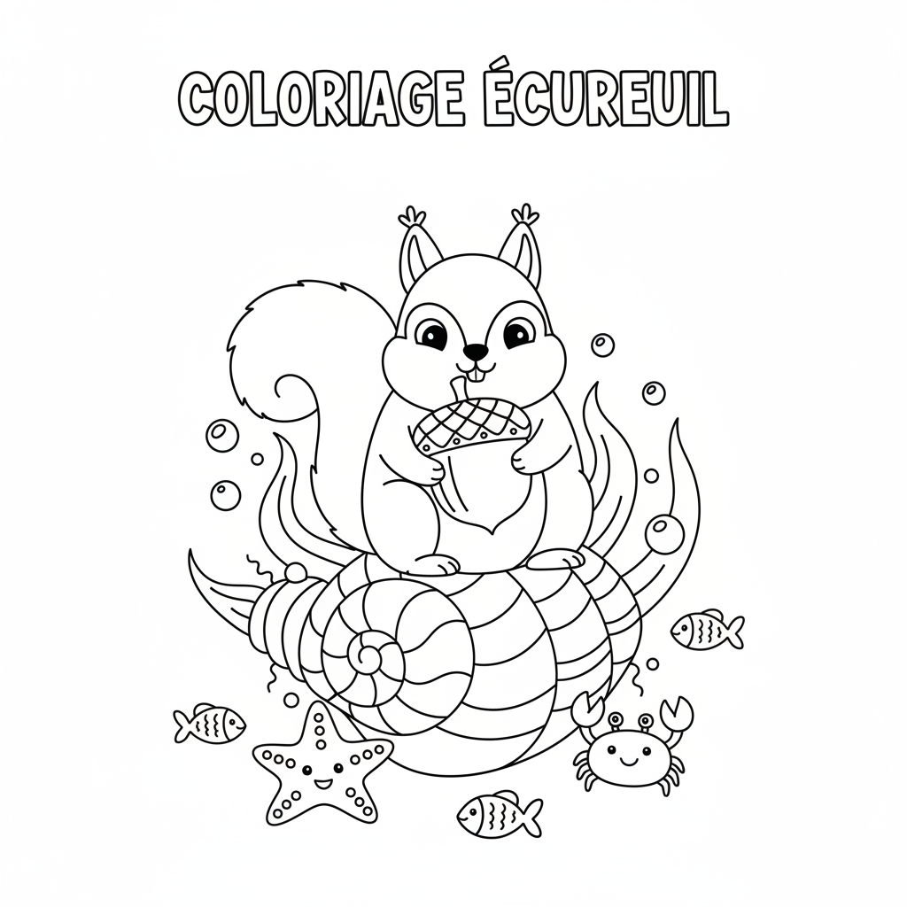 Coloriage coloriage à imprimer ecureuil 1