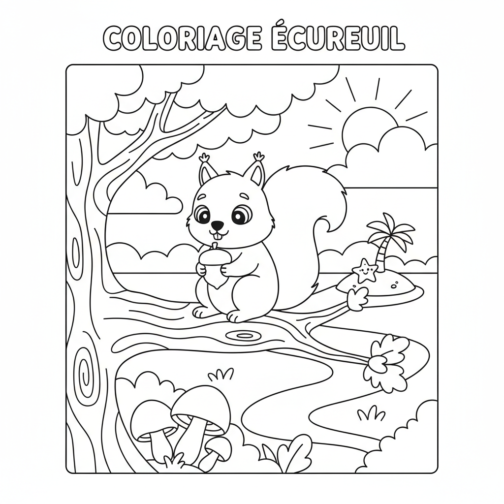 Coloriage coloriage à imprimer ecureuil 3