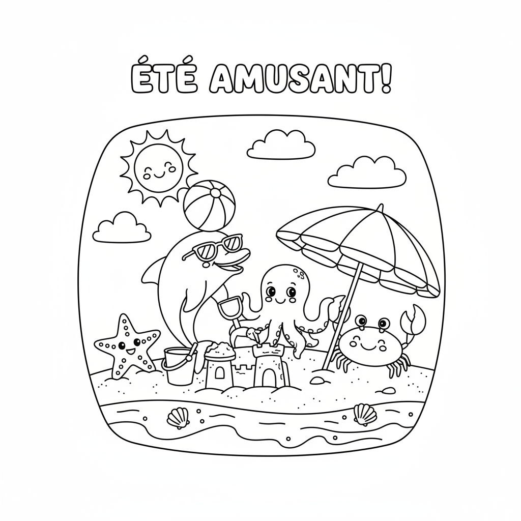 Coloriage À Imprimer Été Gratuit pour Enfants