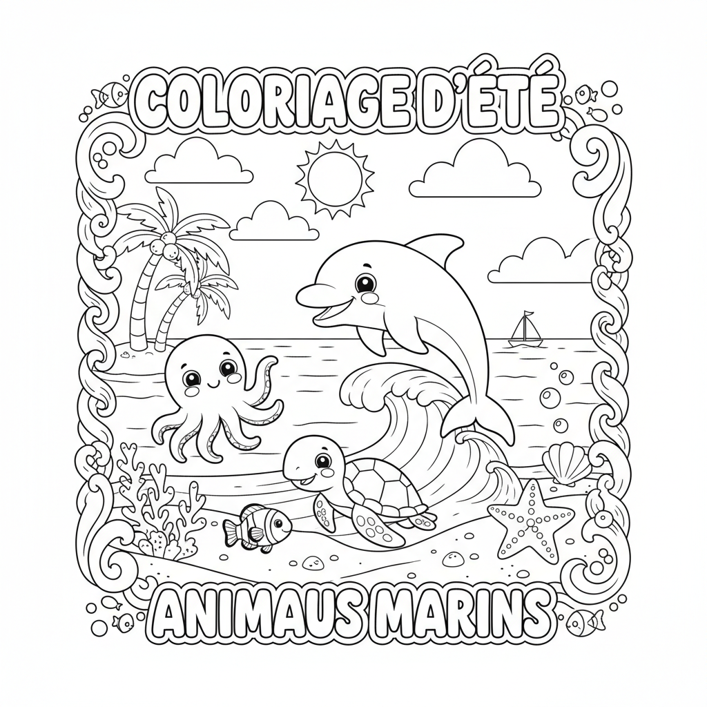 Coloriage coloriage à imprimer été 3