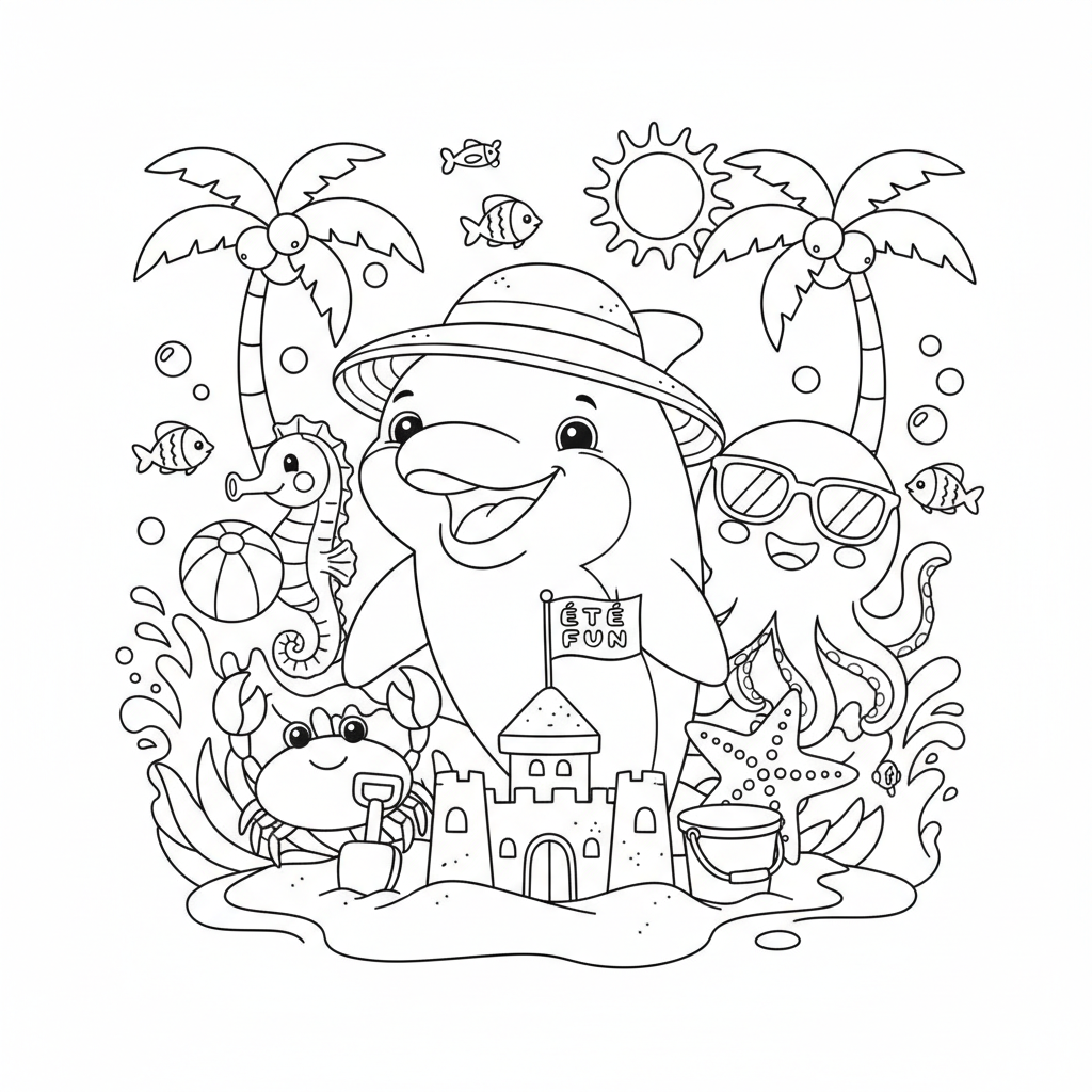 Coloriage coloriage à imprimer été 4