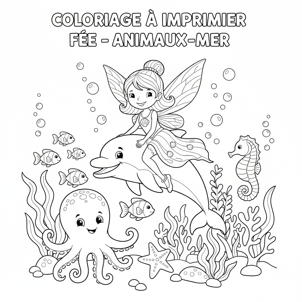 Coloriage coloriage a imprimer fée 3