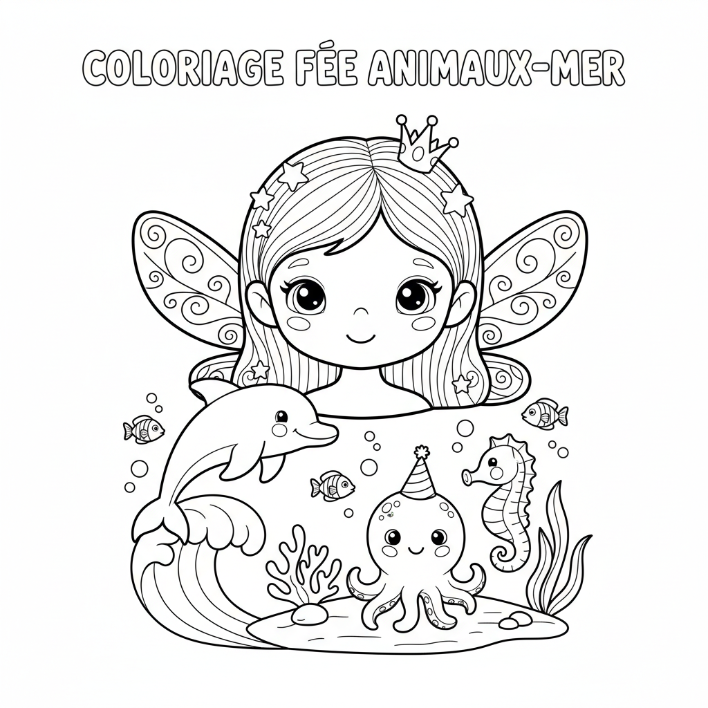 Coloriage coloriage a imprimer fée 4