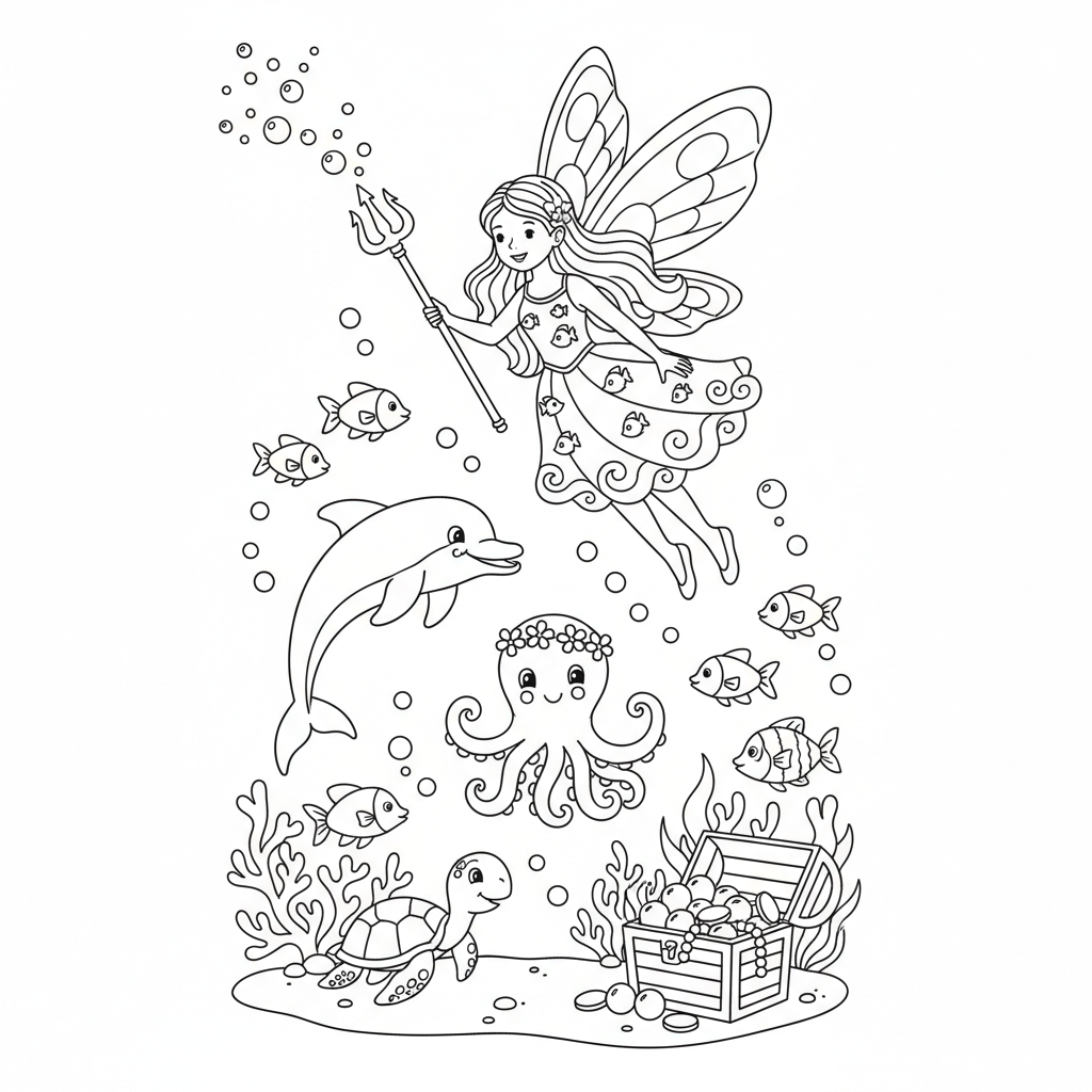 Coloriage coloriage a imprimer fée 5