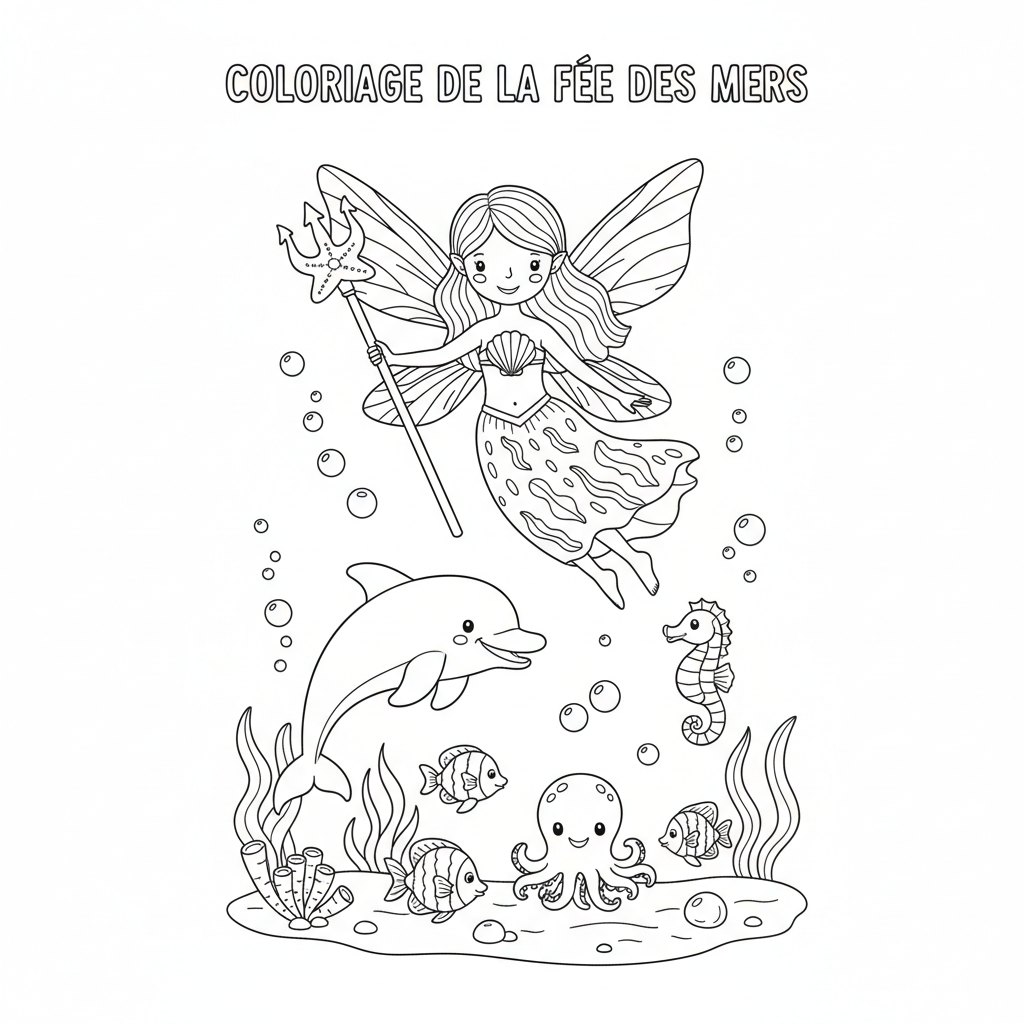 Coloriage coloriage à imprimer fée 2