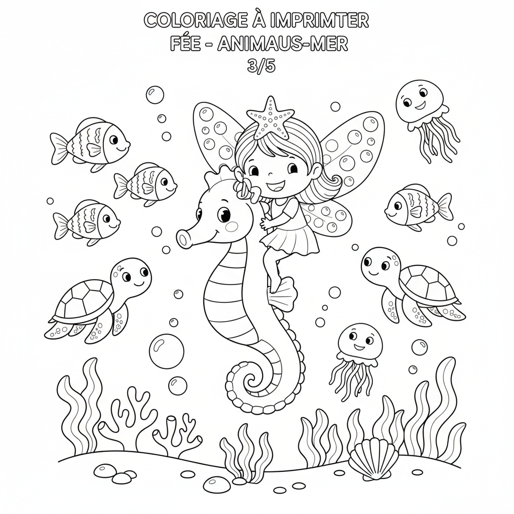 Coloriage coloriage à imprimer fée 3