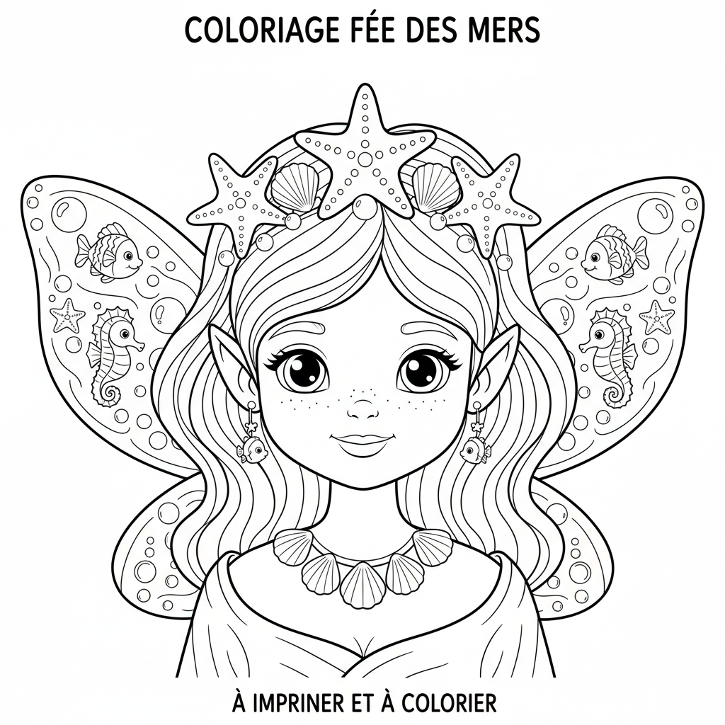 Coloriage coloriage à imprimer fée 4
