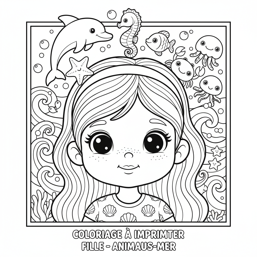 Coloriage coloriage à imprimer fille 4