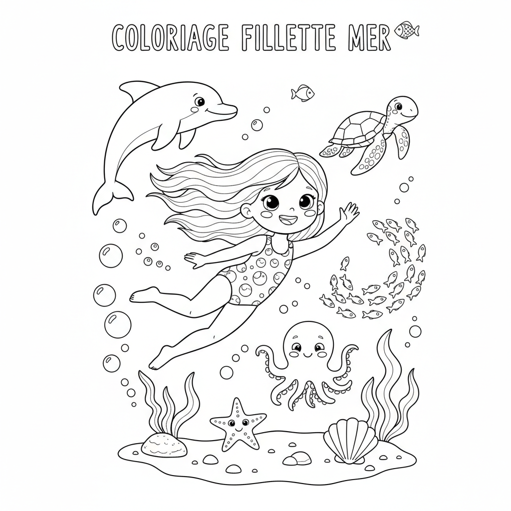 Coloriage coloriage à imprimer fille 5